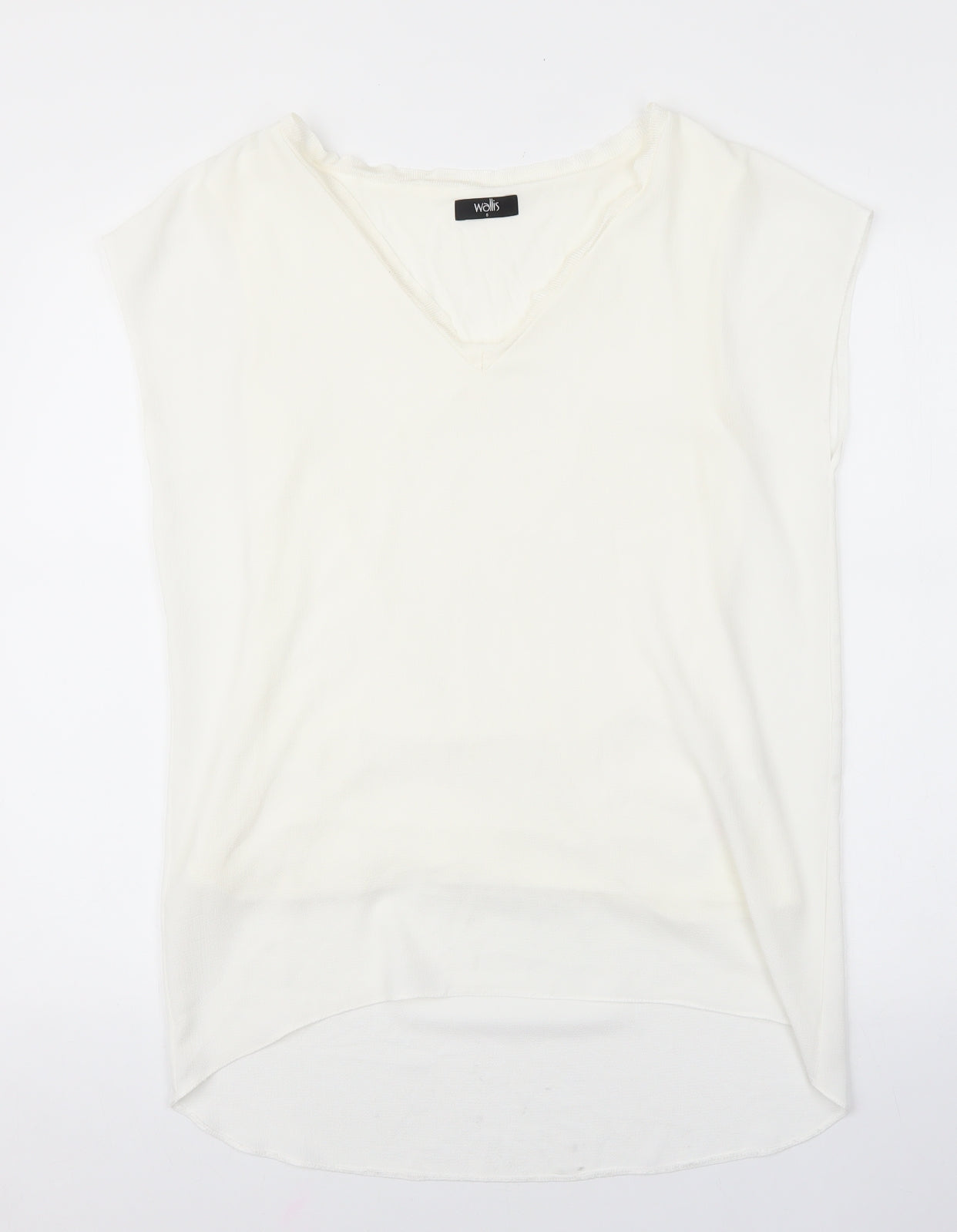 Wallis Womens White Polyester Basic Tank Size S V-Neck