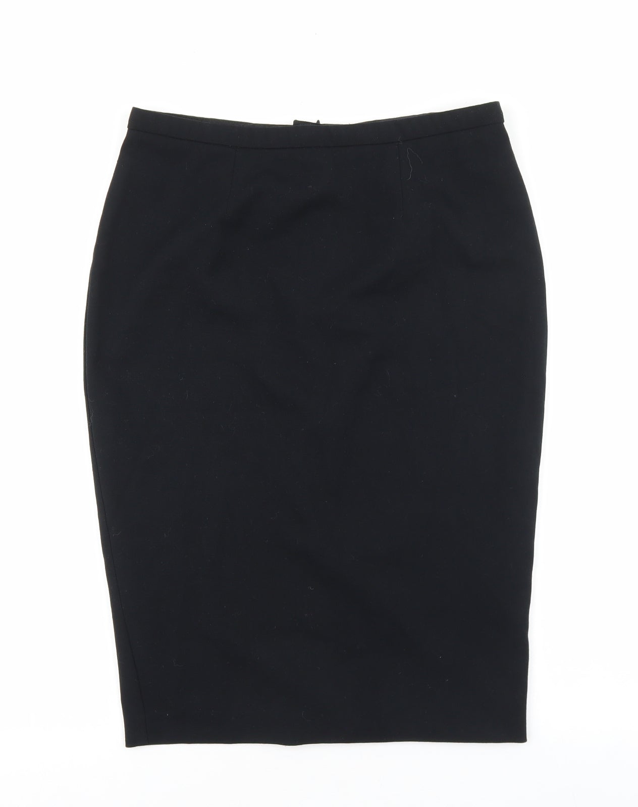 Marks and Spencer Womens Black Polyester Straight & Pencil Skirt Size 10 Zip