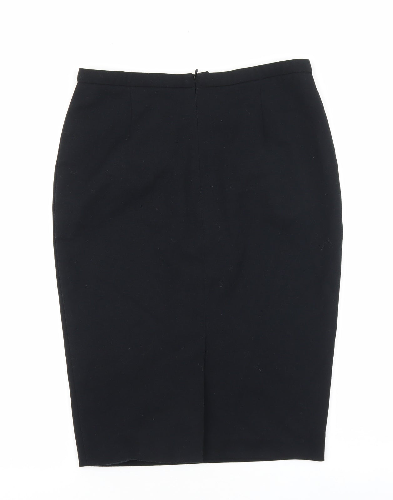 Marks and Spencer Womens Black Polyester Straight & Pencil Skirt Size 10 Zip