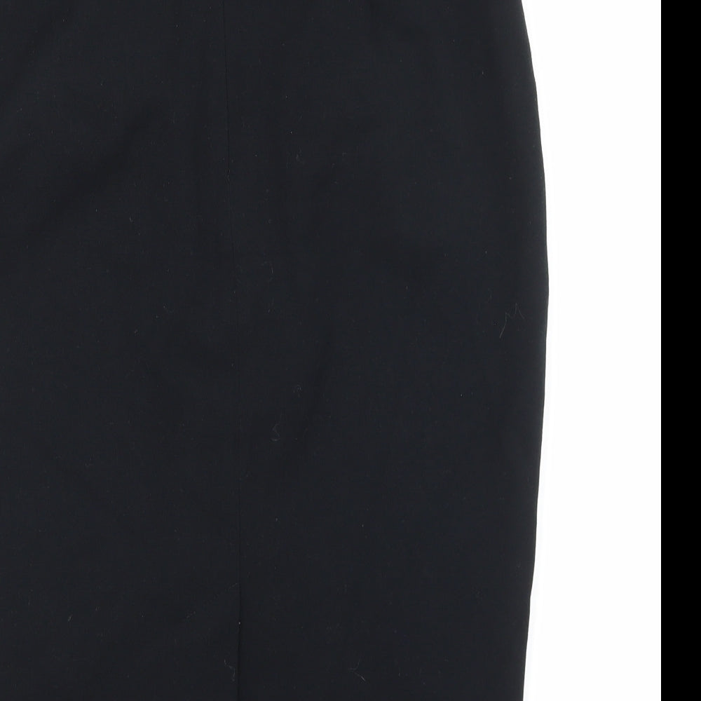 Marks and Spencer Womens Black Polyester Straight & Pencil Skirt Size 10 Zip