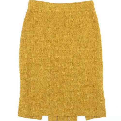 Madeleine Womens Yellow Polyester Bandage Skirt Size 30 Zip