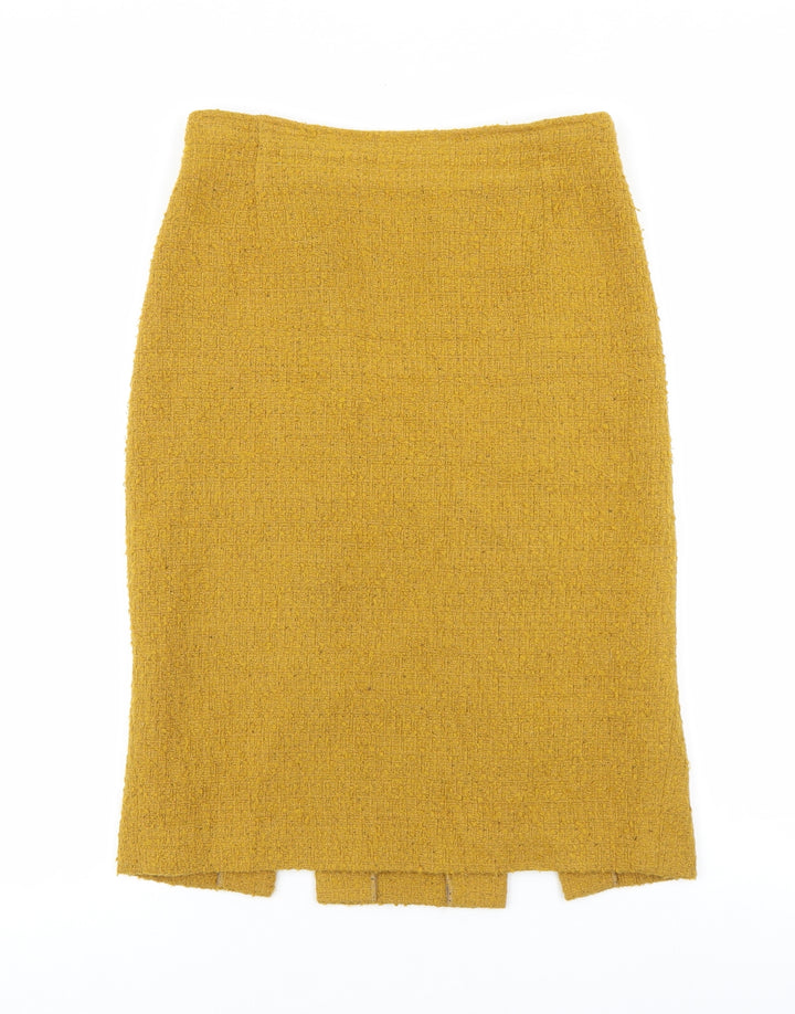 Madeleine Womens Yellow Polyester Bandage Skirt Size 30 Zip