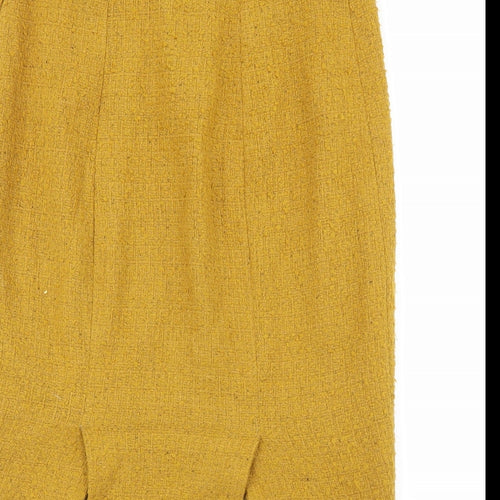 Madeleine Womens Yellow Polyester Bandage Skirt Size 30 Zip