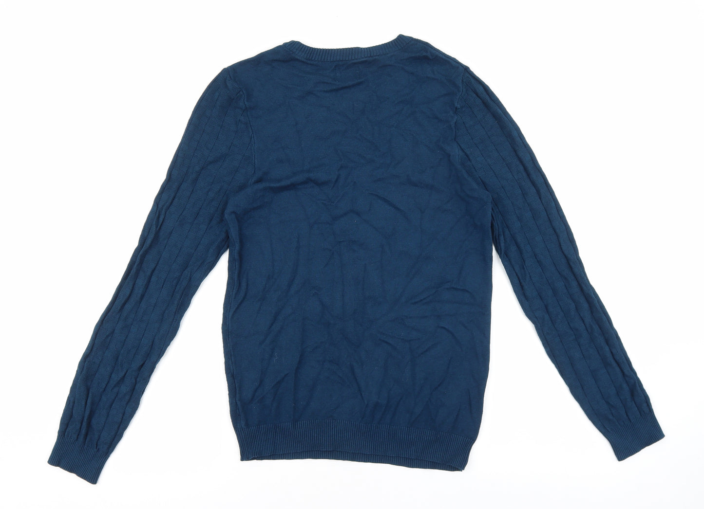 Burton Mens Blue Round Neck Viscose Pullover Jumper Size XS