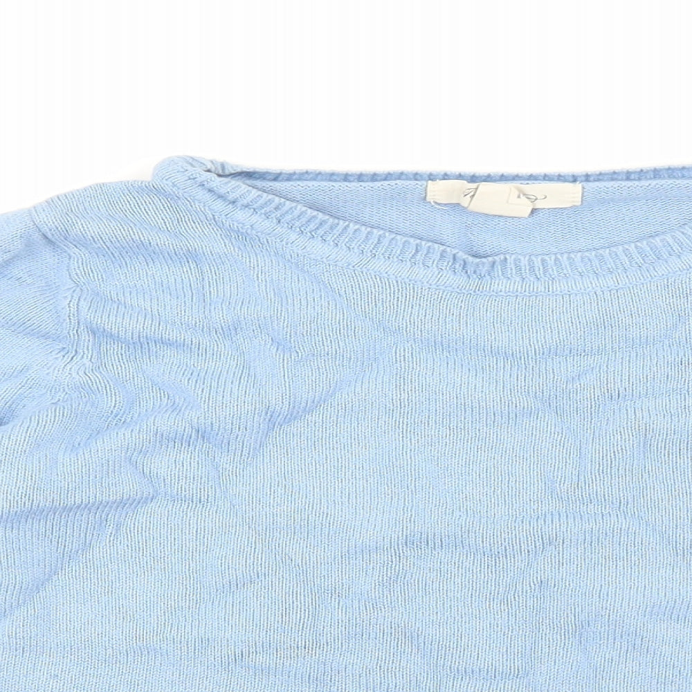 FOREVER 21 Womens Blue Round Neck Cotton Pullover Jumper Size S