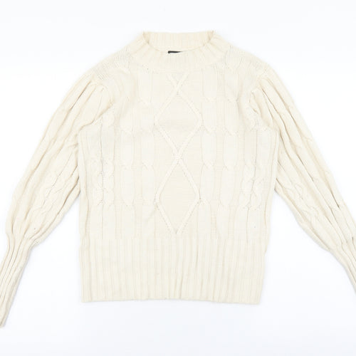 Rachel Zoe Womens Beige Round Neck Rayon Pullover Jumper Size M