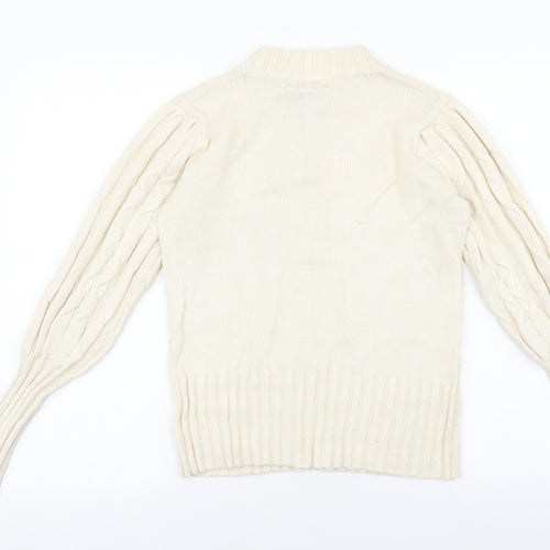 Rachel Zoe Womens Beige Round Neck Rayon Pullover Jumper Size M