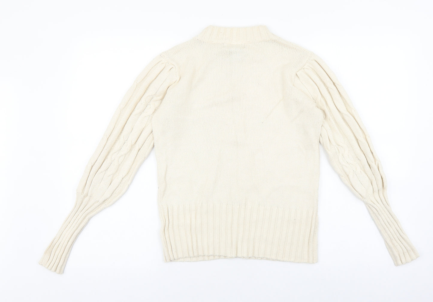 Rachel Zoe Womens Beige Round Neck Rayon Pullover Jumper Size M