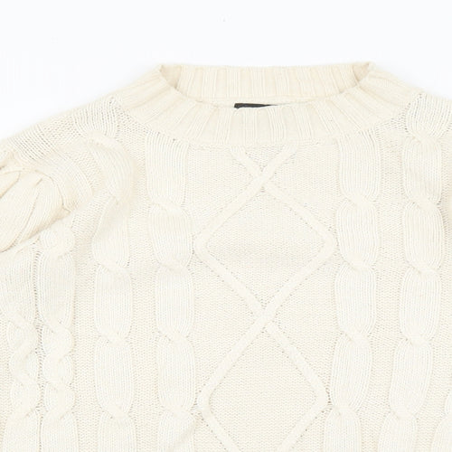 Rachel Zoe Womens Beige Round Neck Rayon Pullover Jumper Size M