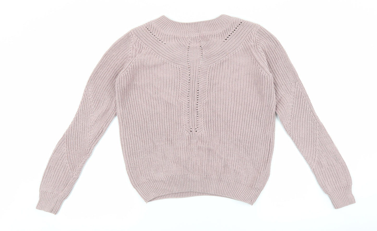 Primark Womens Purple Boat Neck Acrylic Pullover Jumper Size 8