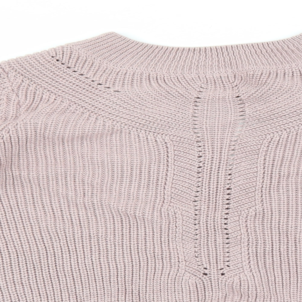 Primark Womens Purple Boat Neck Acrylic Pullover Jumper Size 8