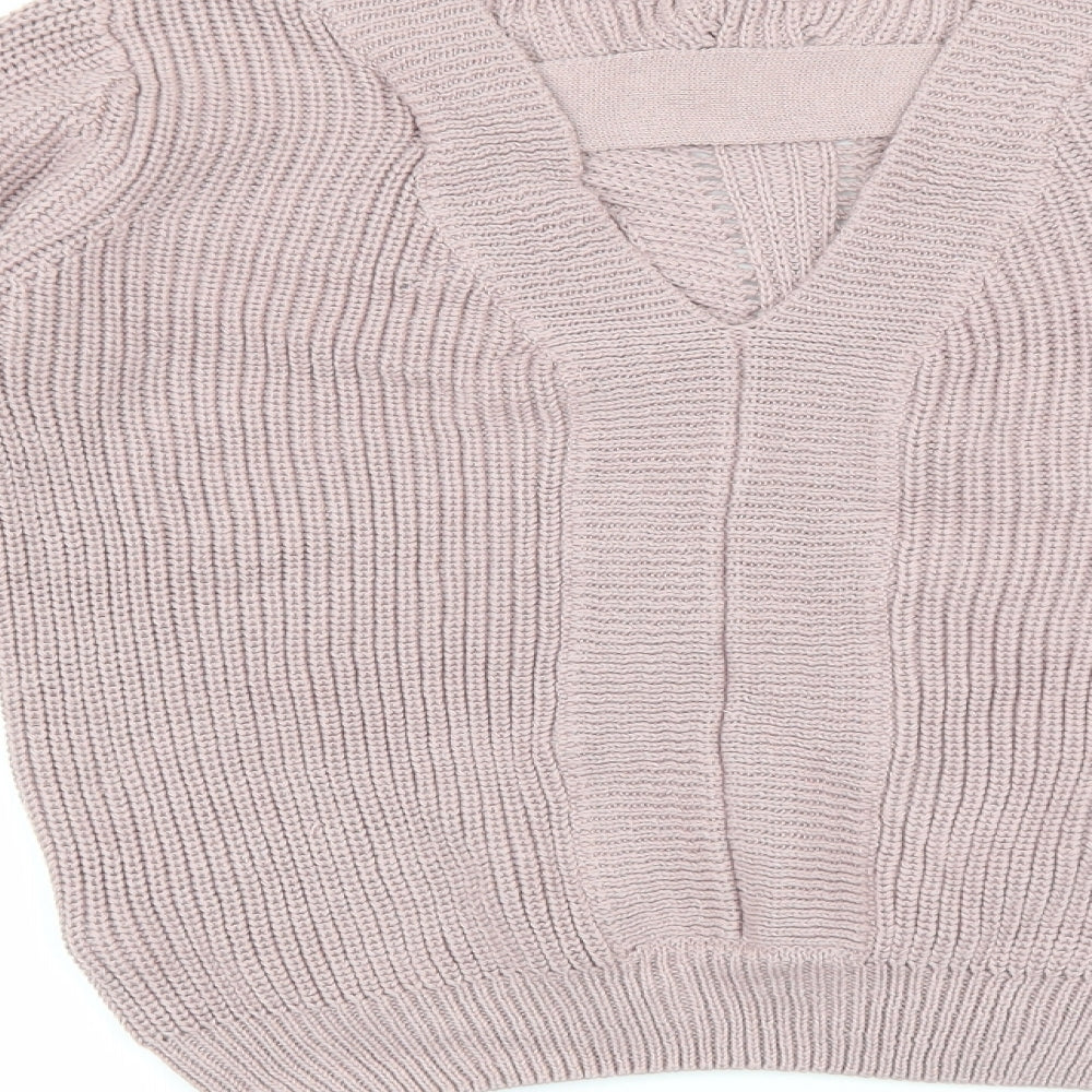Primark Womens Purple Boat Neck Acrylic Pullover Jumper Size 8