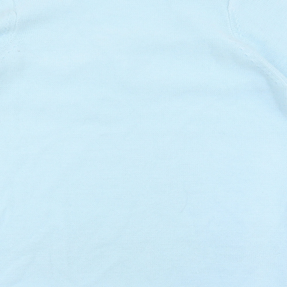 Being casual Womens Blue V-Neck Acrylic Pullover Jumper Size 12