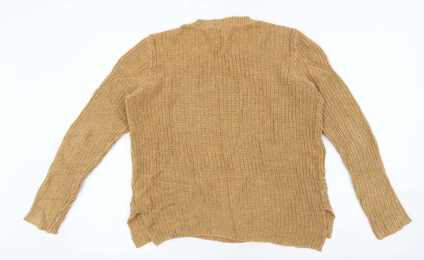 H&M Womens Brown Round Neck Cotton Pullover Jumper Size M