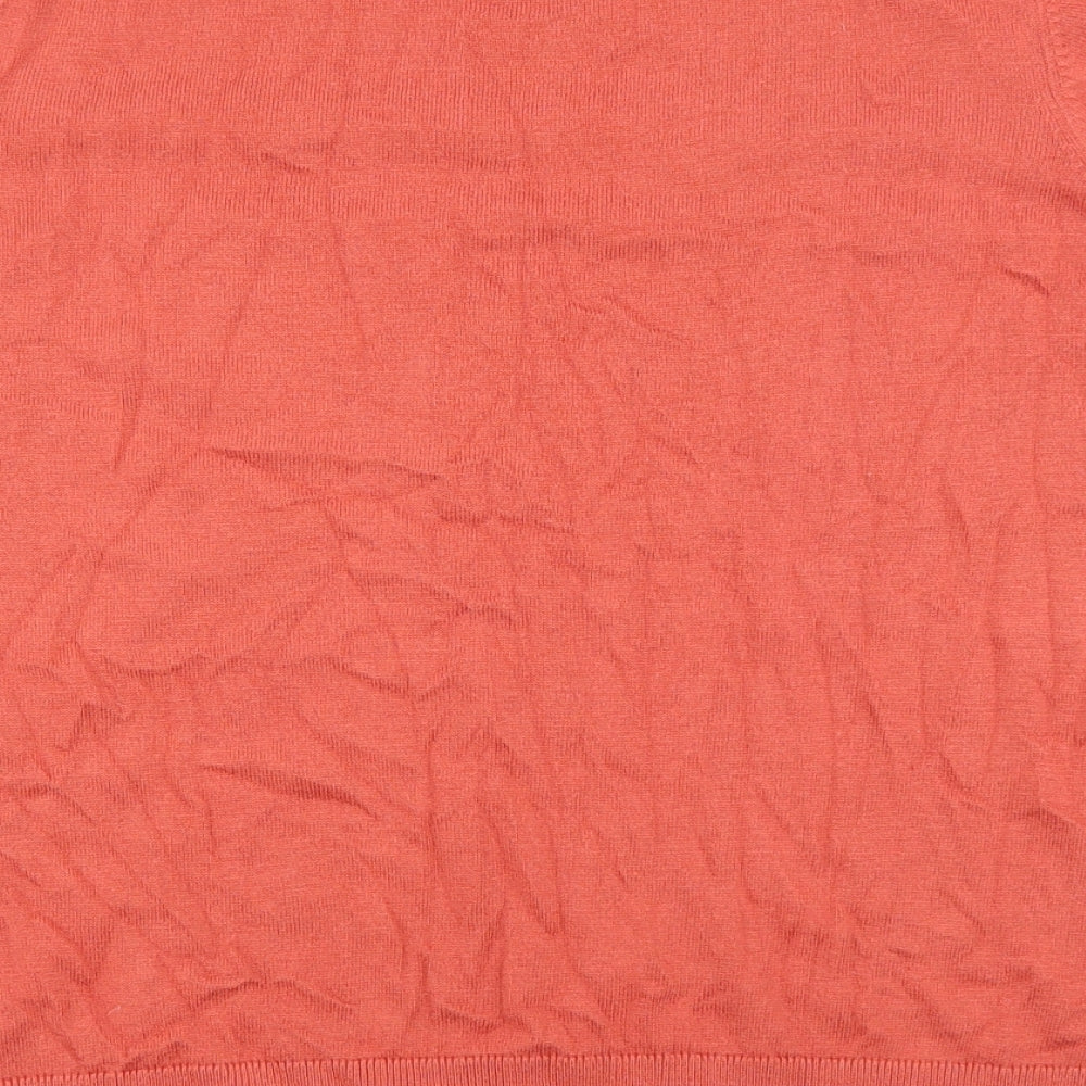 TU Womens Orange Round Neck Cotton Pullover Jumper Size 16