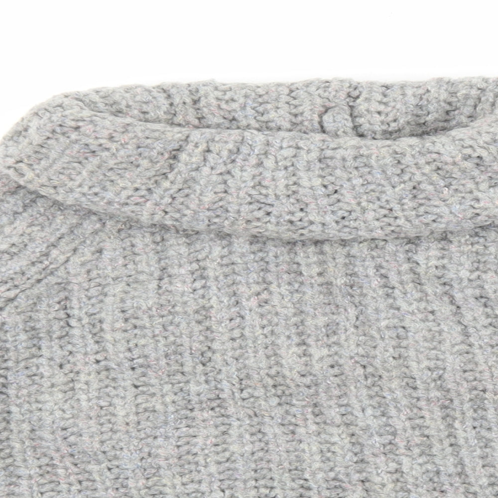 Marks and Spencer Womens Grey High Neck Acrylic Pullover Jumper Size 12