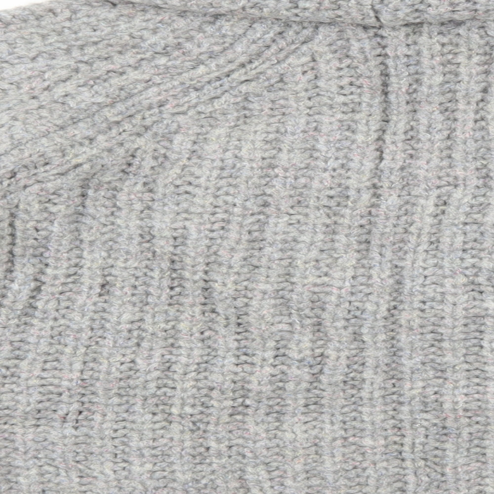 Marks and Spencer Womens Grey High Neck Acrylic Pullover Jumper Size 12