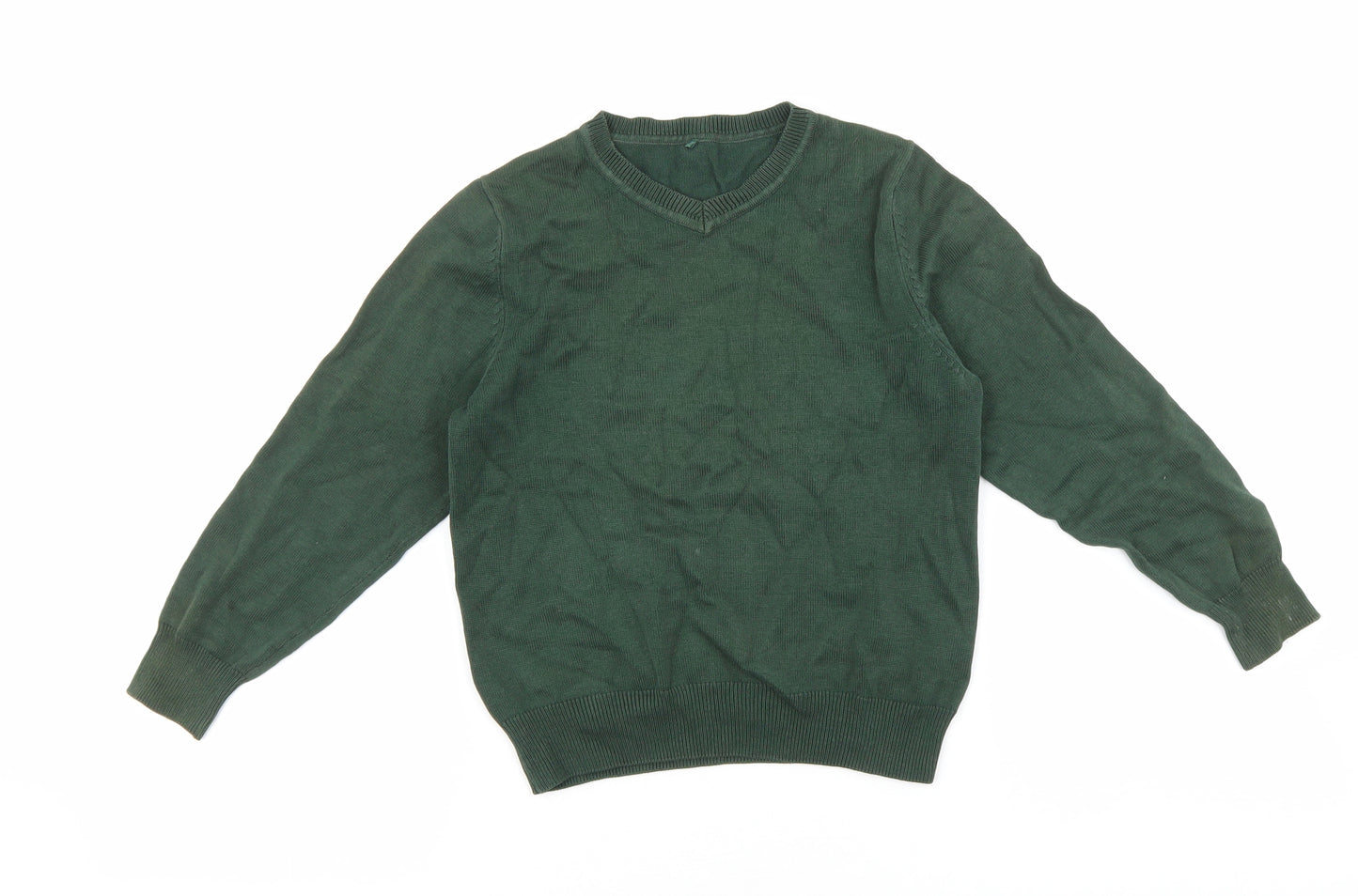 George Boys Green V-Neck Nylon Pullover Jumper Size 5-6 Years Pullover