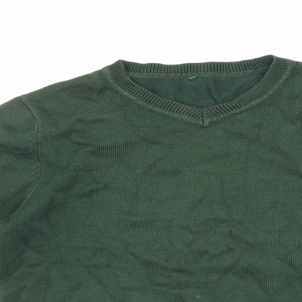 George Boys Green V-Neck Nylon Pullover Jumper Size 5-6 Years Pullover