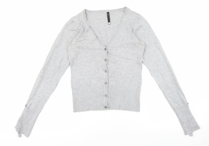 woolworths Womens Grey V-Neck Acrylic Cardigan Jumper Size S