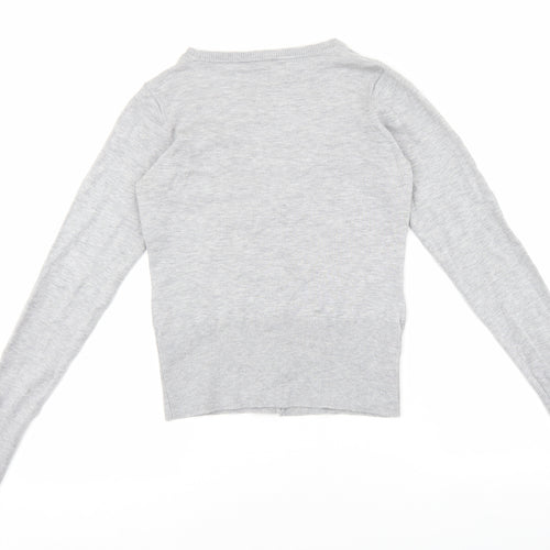 woolworths Womens Grey V-Neck Acrylic Cardigan Jumper Size S