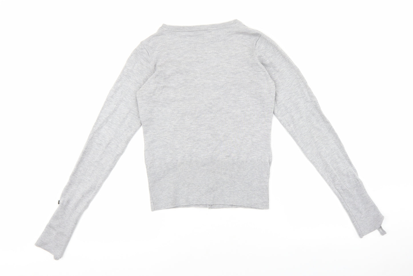 woolworths Womens Grey V-Neck Acrylic Cardigan Jumper Size S