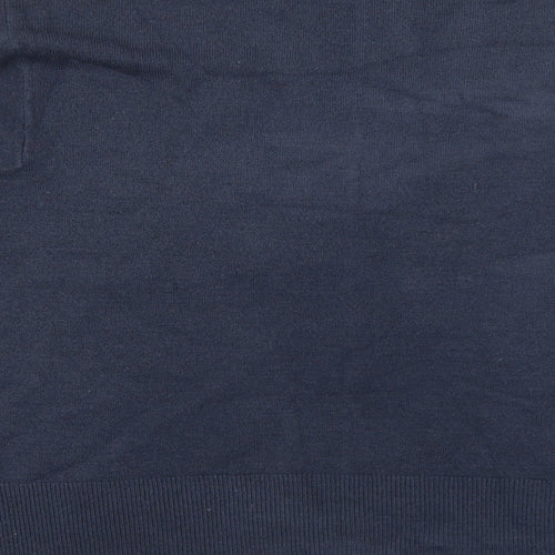 Marks and Spencer Womens Blue High Neck Acrylic Pullover Jumper Size L