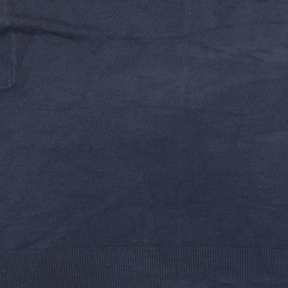 Marks and Spencer Womens Blue High Neck Acrylic Pullover Jumper Size L
