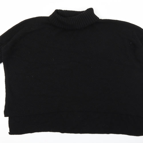PRETTYLITTLETHING Womens Black Roll Neck Acrylic Pullover Jumper Size S