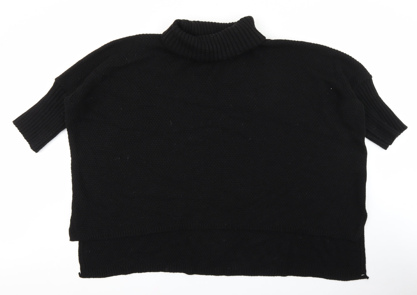 PRETTYLITTLETHING Womens Black Roll Neck Acrylic Pullover Jumper Size S