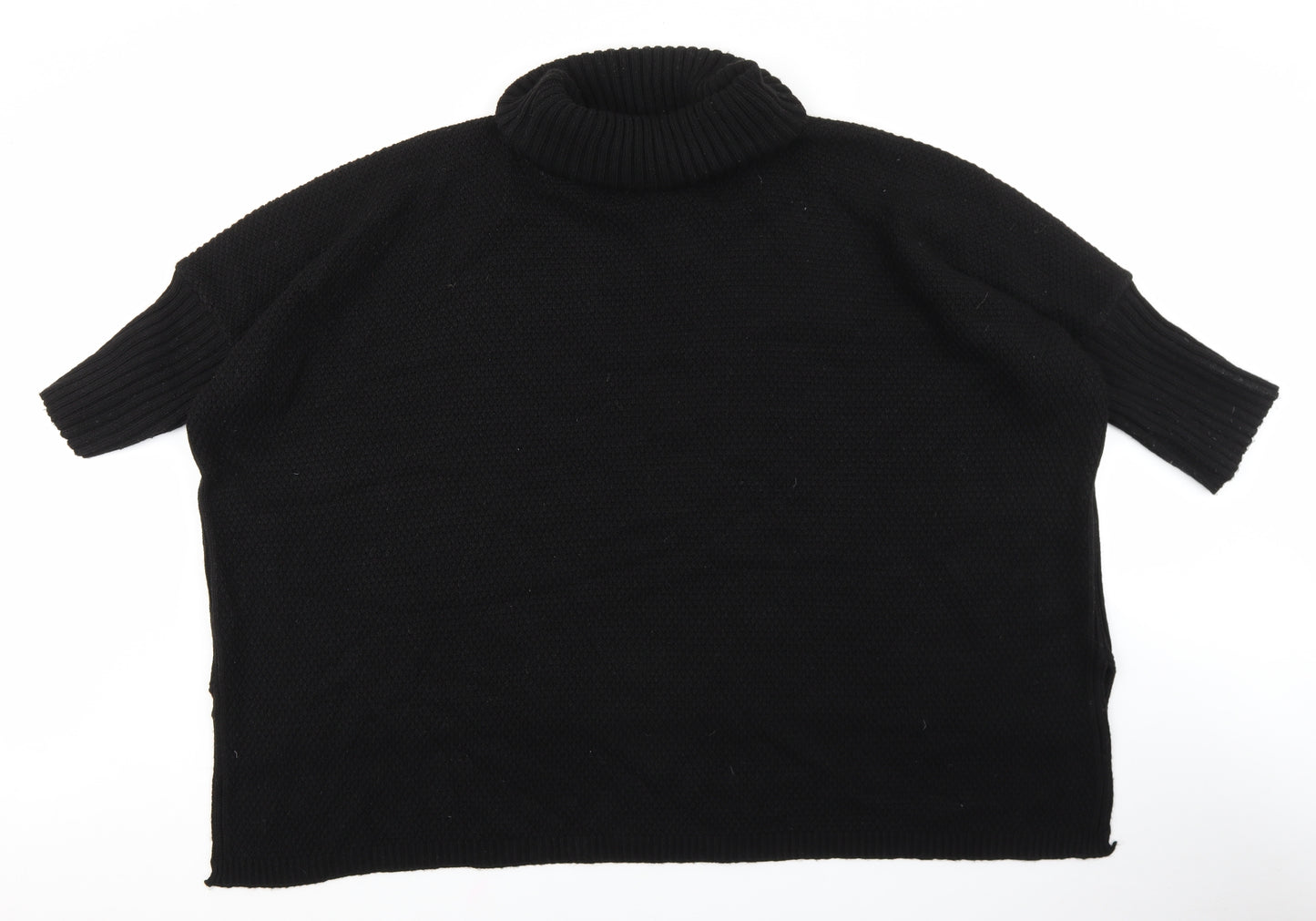 PRETTYLITTLETHING Womens Black Roll Neck Acrylic Pullover Jumper Size S