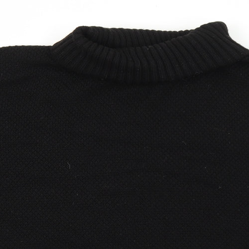 PRETTYLITTLETHING Womens Black Roll Neck Acrylic Pullover Jumper Size S