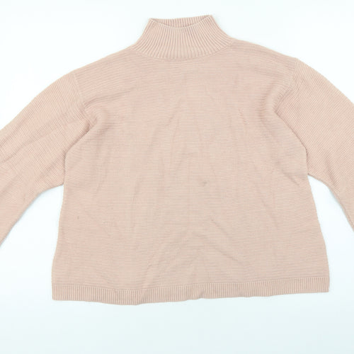 Topshop Womens Pink Mock Neck Acrylic Pullover Jumper Size 10