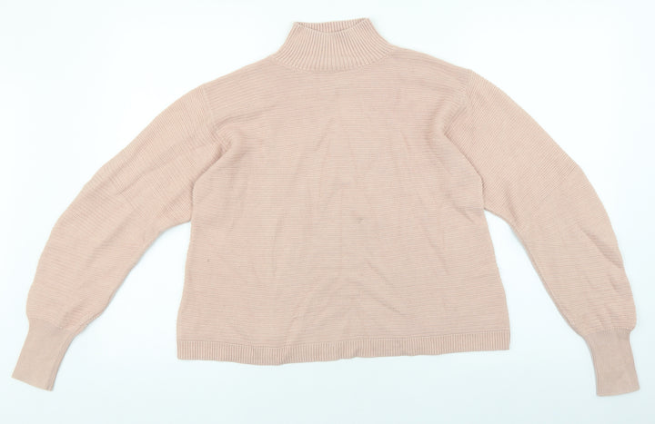 Topshop Womens Pink Mock Neck Acrylic Pullover Jumper Size 10