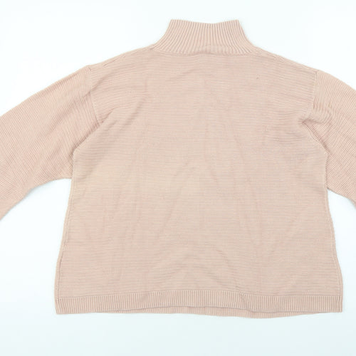 Topshop Womens Pink Mock Neck Acrylic Pullover Jumper Size 10