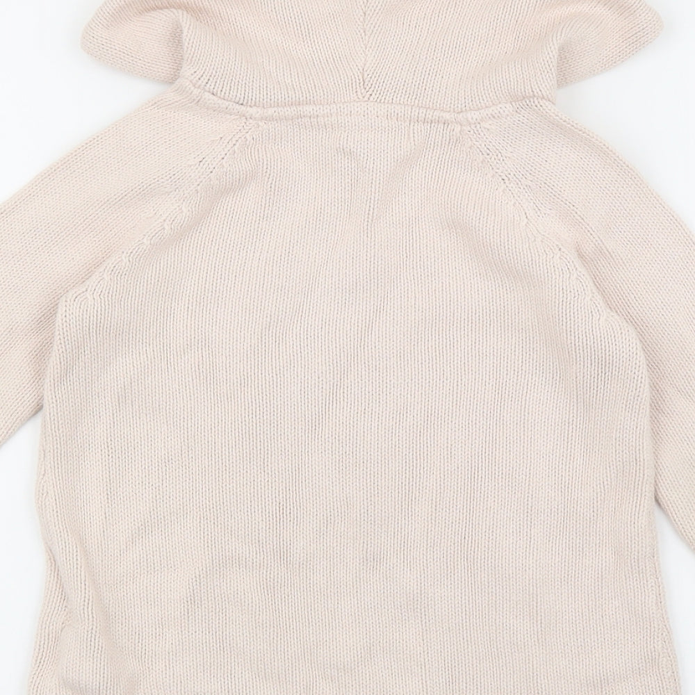 Chelsea's Corner Girls Beige Round Neck 100% Cotton Pullover Jumper Size 4-5 Years Pullover