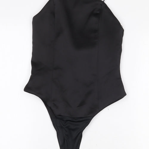 Zara Womens Black Polyester Bodysuit One-Piece Size XS Zip