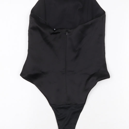 Zara Womens Black Polyester Bodysuit One-Piece Size XS Zip