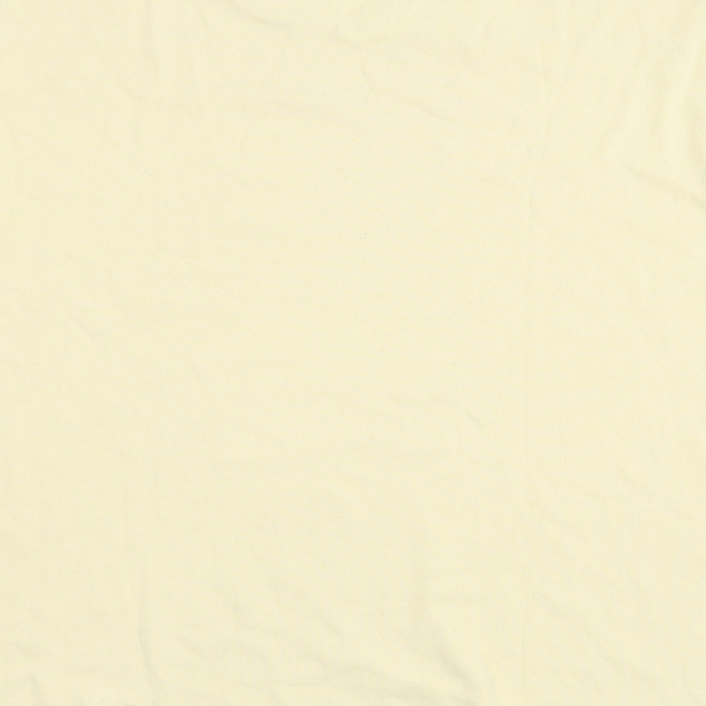 Marks and Spencer Womens Yellow 100% Cotton Basic T-Shirt Size 20 Round Neck