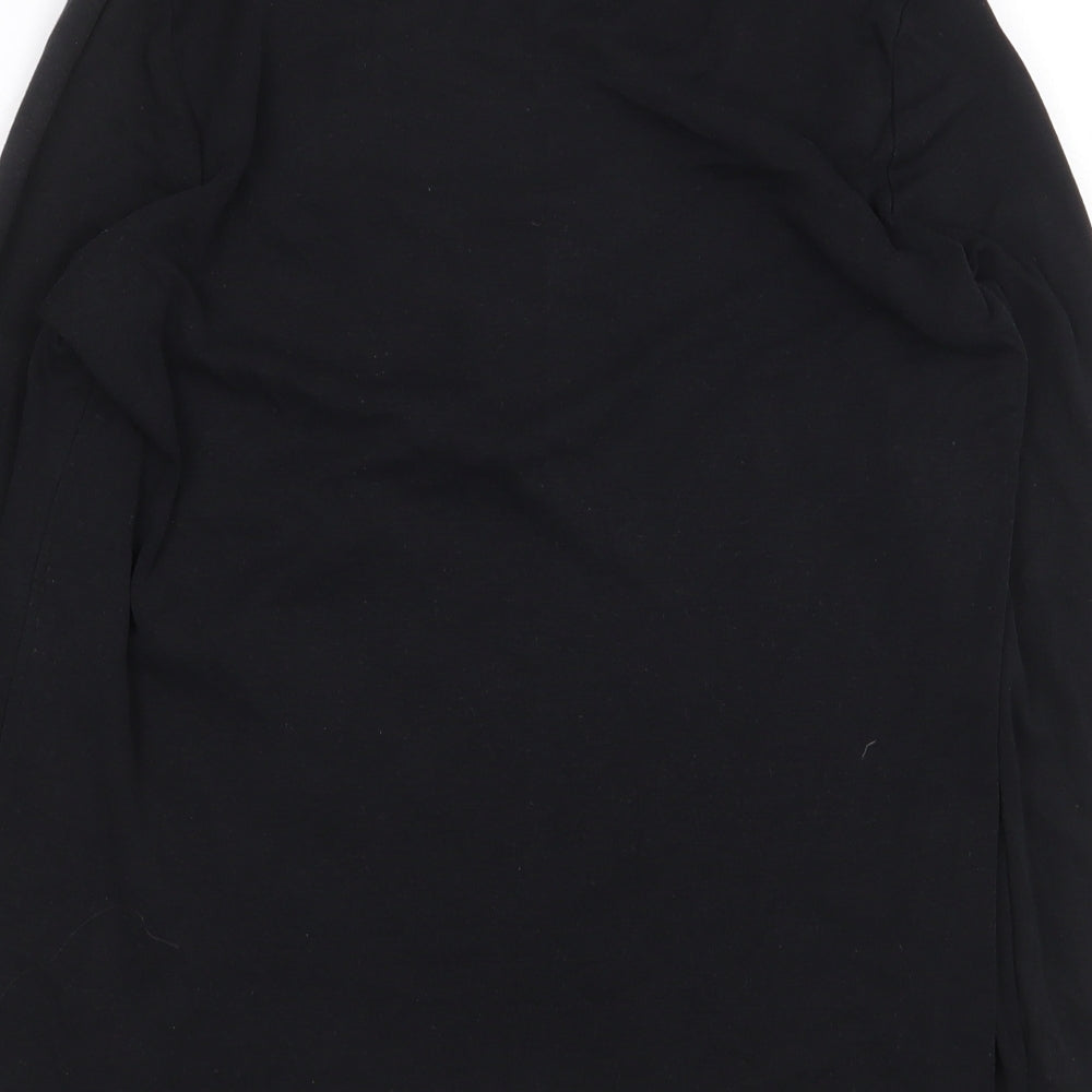 Marks and Spencer Womens Black 100% Cotton Basic T-Shirt Size 16 Round Neck