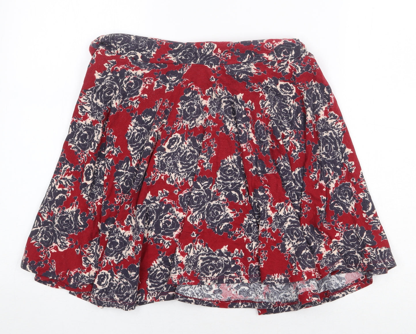 Pins & Needles Womens Red Geometric Cotton Flare Skirt Size L