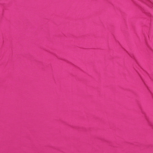 Marks and Spencer Womens Pink 100% Cotton Basic Blouse Size 14 Scoop Neck
