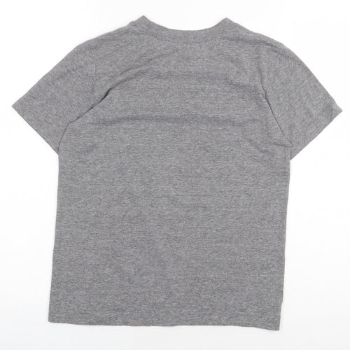 Preworn Boys Grey Cotton Basic T-Shirt Size M Round Neck Pullover - Philadelphia
