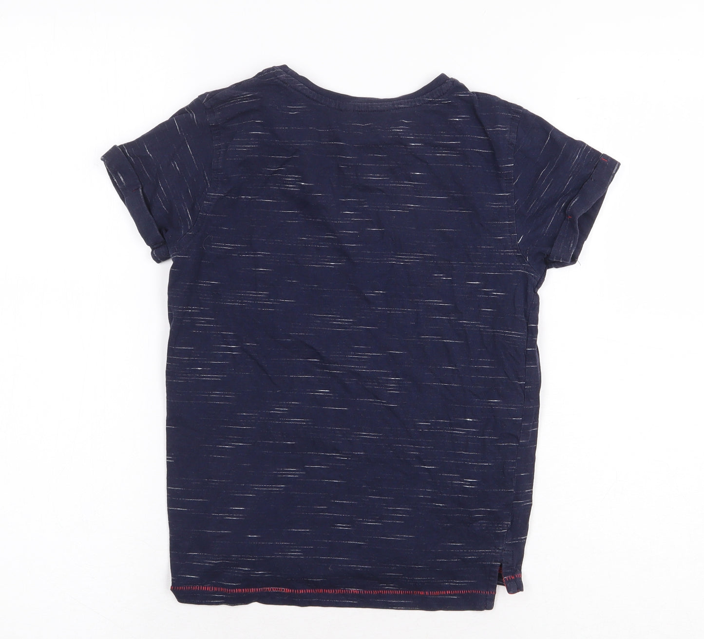 George Boys Blue Cotton Basic T-Shirt Size 7-8 Years Round Neck Pullover