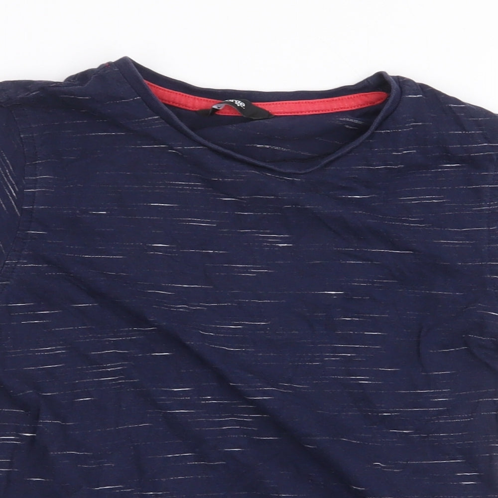 George Boys Blue Cotton Basic T-Shirt Size 7-8 Years Round Neck Pullover