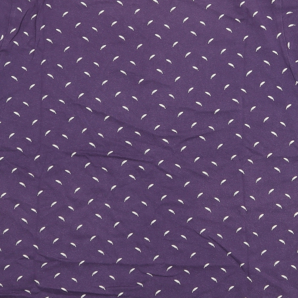 Peter Storm Womens Purple Geometric 100% Cotton Basic T-Shirt Size 14 Round Neck