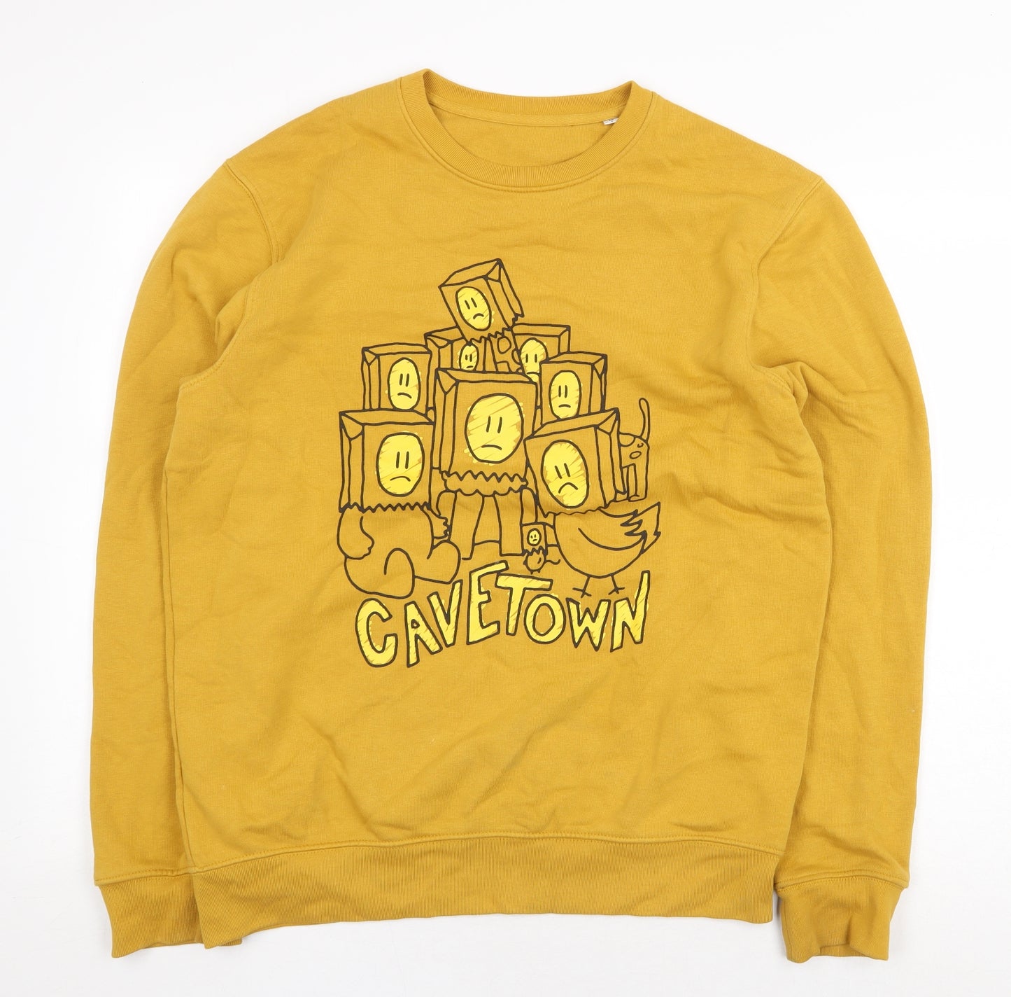 Stanley / Stella Mens Yellow Cotton Pullover Sweatshirt Size M - Cavetown