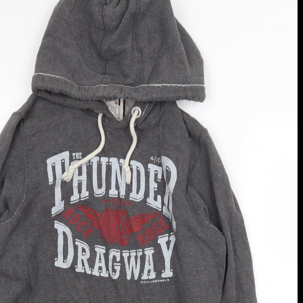 NEXT Mens Grey Cotton Pullover Hoodie Size S - Thunder Dragway