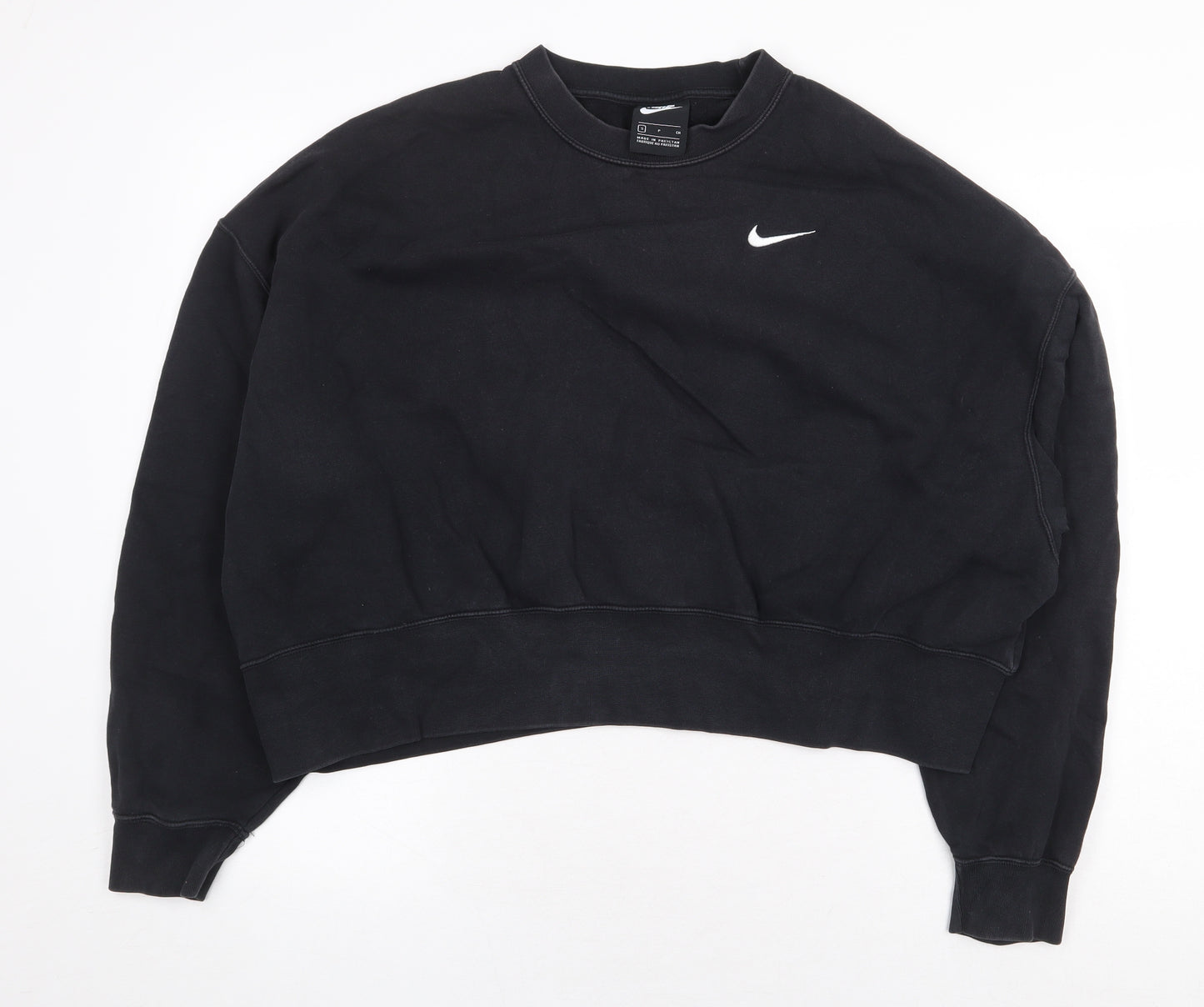 Nike Womens Black Cotton Pullover Sweatshirt Size S Pullover