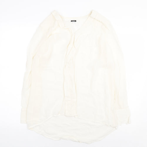 NEXT Womens Beige Polyester Basic Blouse Size 8 V-Neck